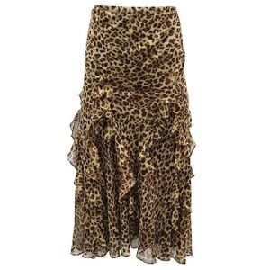 SOLD Ralph Lauren Silk leopard skirt